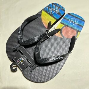 Maui and Sons Flip Flops – Men’s Size 12 – Black Surf Graphic – New with Tags